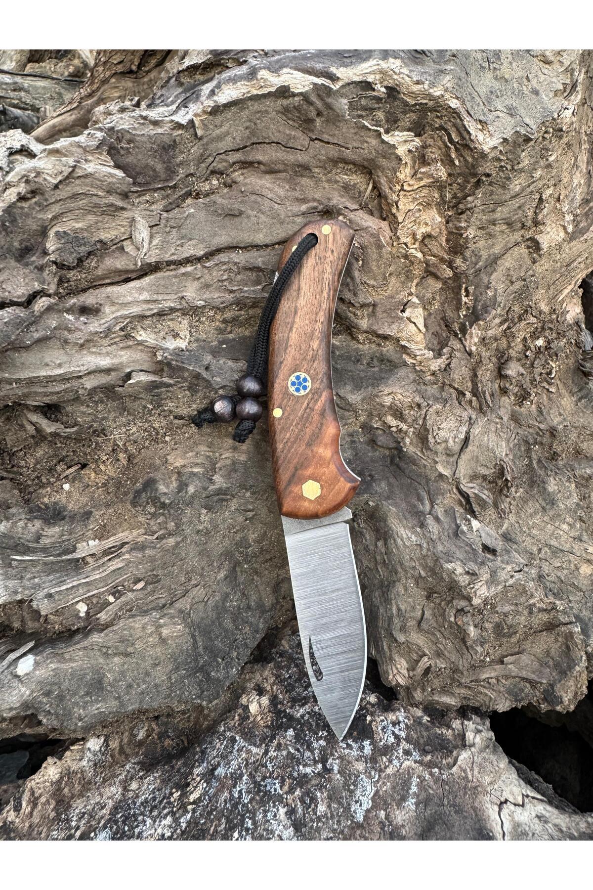 Ceviz Ağacı Saplı Çakı 4116 Paslanmaz - Kılıf - Erkek Hediye - 22 cm