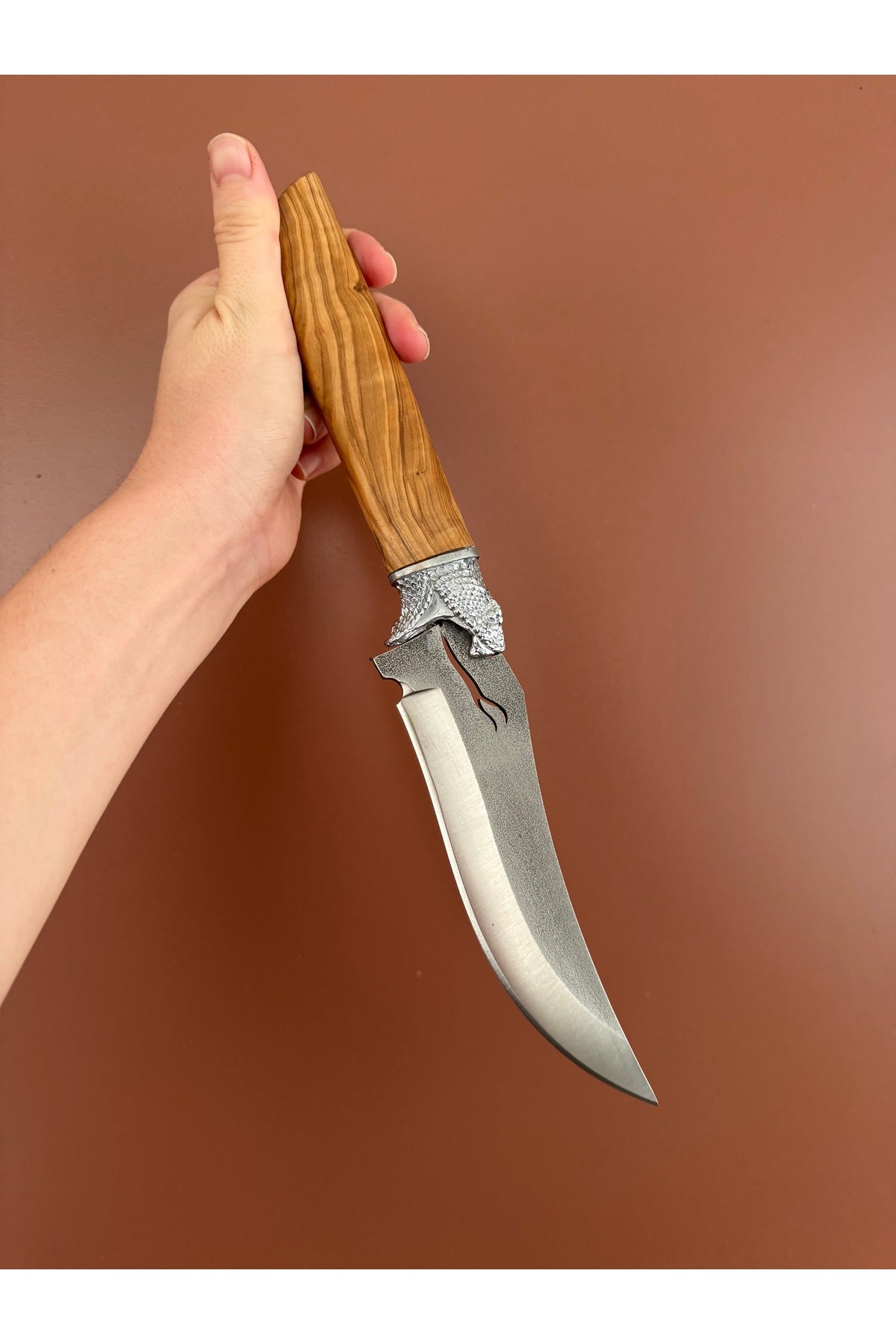 Anakonda N690 Çelik Zeytin Metal Sap tasarımı Kamp Bıçağı Yaban Hayatı Koleksiyonu