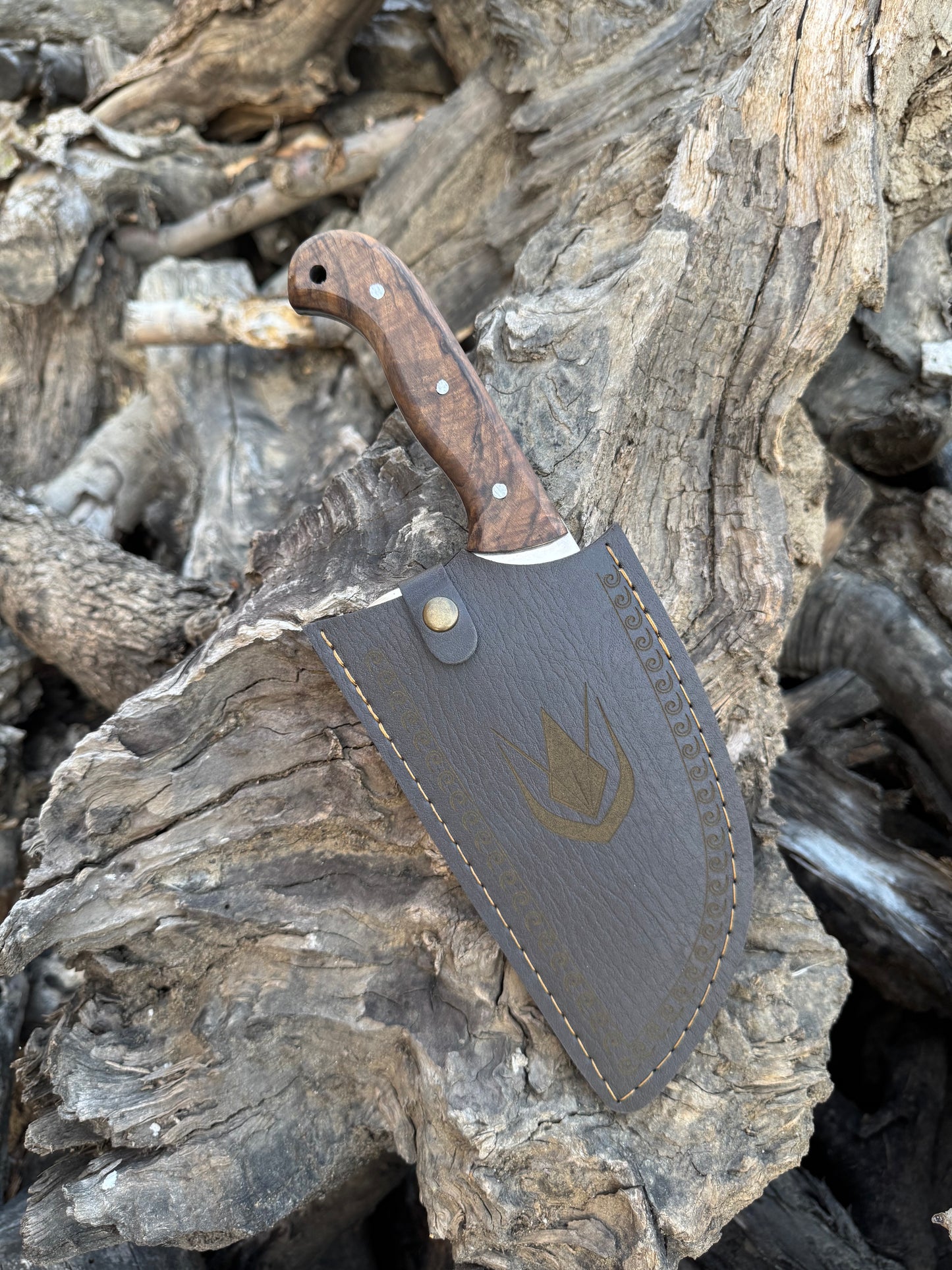 El Yapımı Ağaç Saplı ALMAZAN Şef Bıçağı - Kişiye Özel YAZI, İSİM