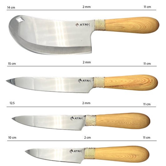 Atak Delight 4'lü Mutfak Bıçağı Seti Soft Bambu Kaplama ( Makinede Yıkanabilir ) - Çeyiz Seti