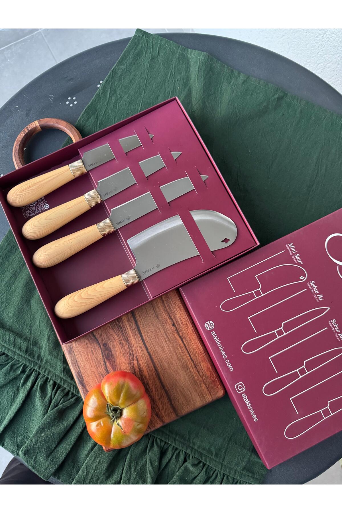 Delight 4'lü Bıçak Seti Bambu Soft Kaplama Kişiye Özelleştirilebilir, Yazı, I?sim