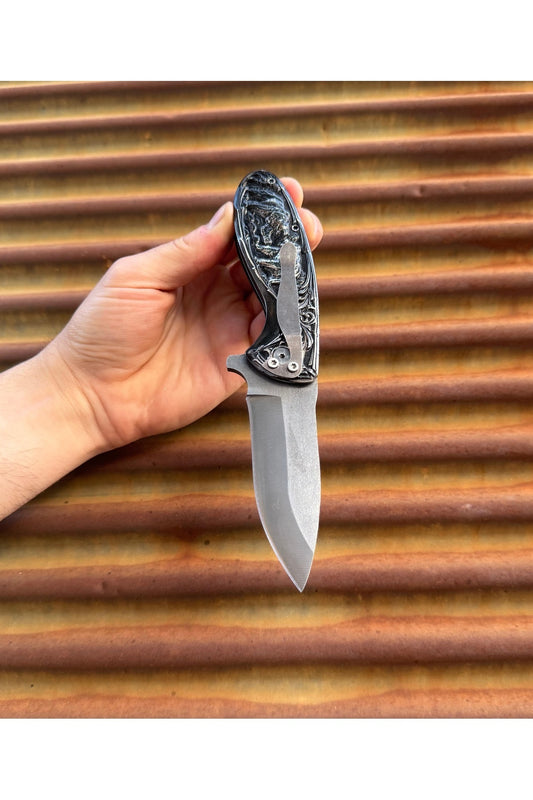 Ayı İşlemeli Koleksiyonluk Çakı | Kamp Doğa Outdoor Hediye İsim Yazılabilir