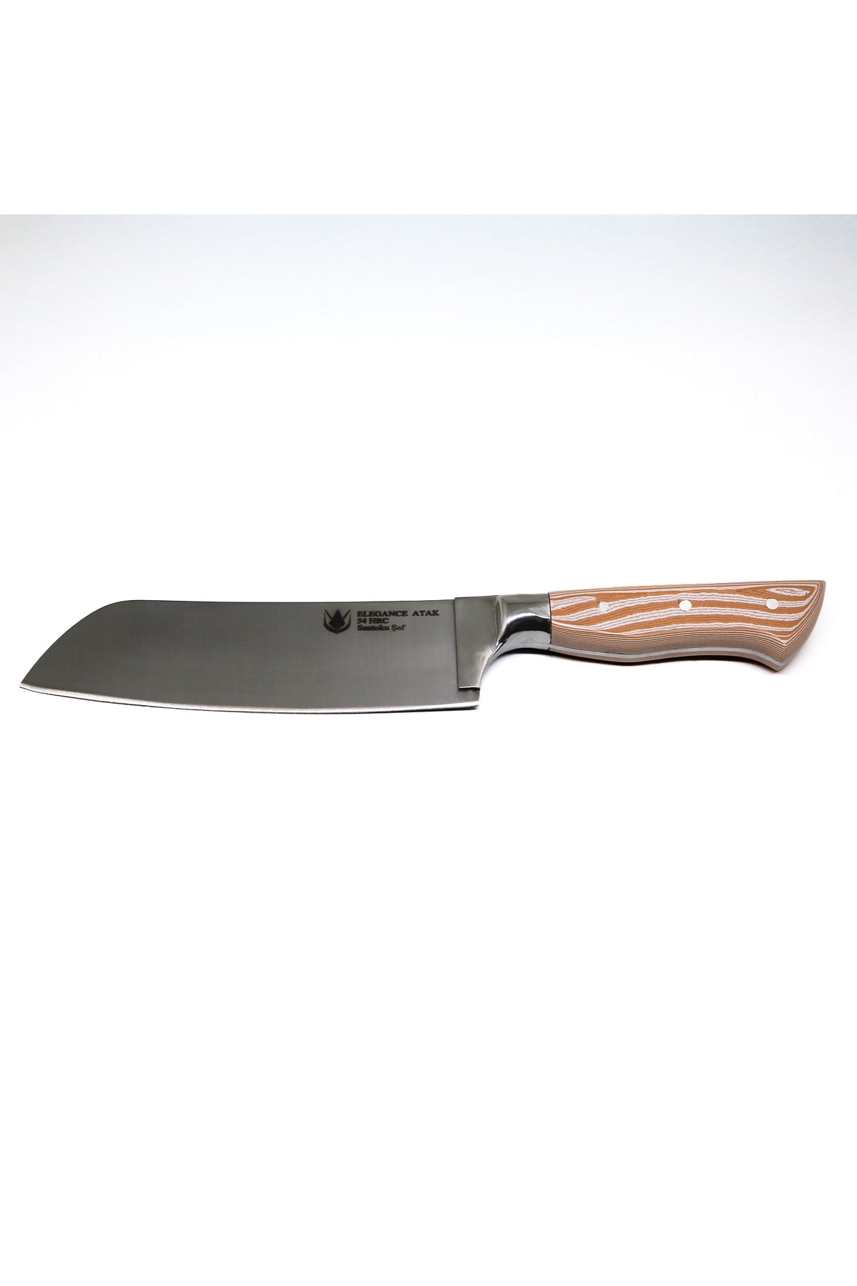 Ahenk Serisi Santoku Paslanmaz Önlüklü Sürmene Şef Bıçağı