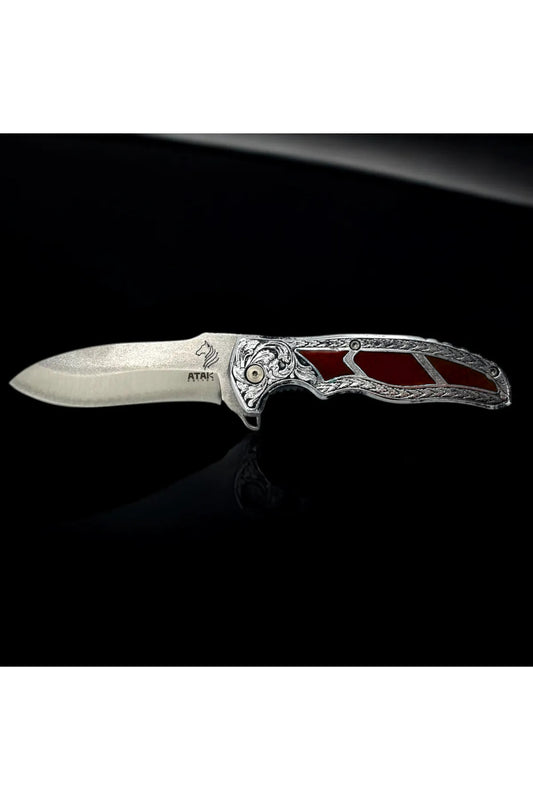 Sultan Model 4116  Işlemeli Koleksiyonluk Çakı Mürdüm - El Yapımı, Kişiye Özel Yazı, Isim