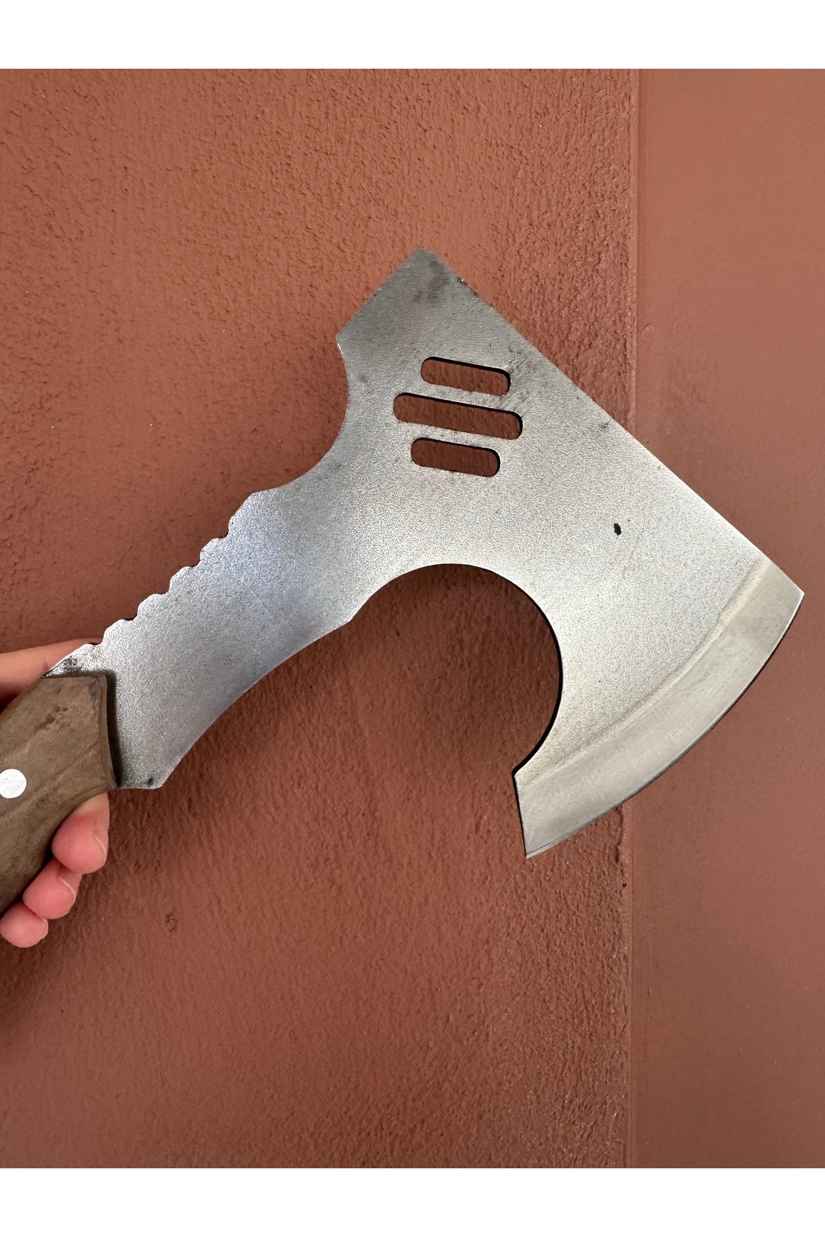 El Yapımı Tasarım Kamp ve Doğa Baltası Ergonomik Ahşap Saplı + Kılıflı