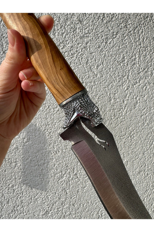 Anakonda N690 Çelik Zeytin Metal Sap tasarımı Kamp Bıçağı Yaban Hayatı Koleksiyonu