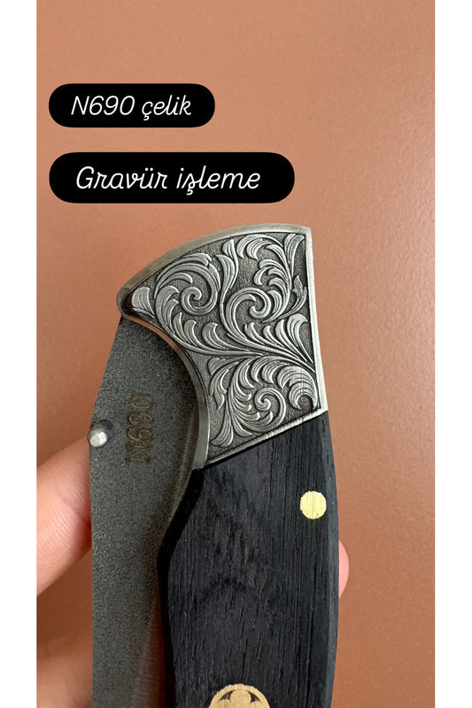 Gravür işlemeli çakı Kamp ve Koleksiyon çakısı