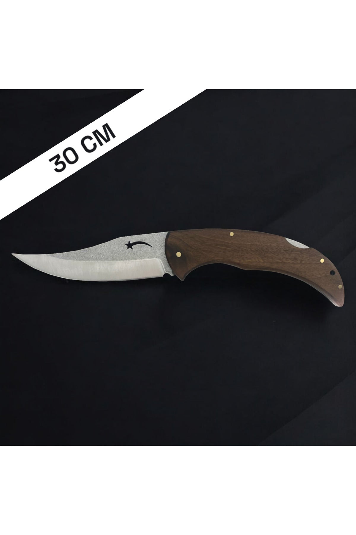 Sanbat Yıldız Model El Yapımı 30 cm Kilitli Kamp Çakısı - KILIF HEDİYELİ (Ceviz)