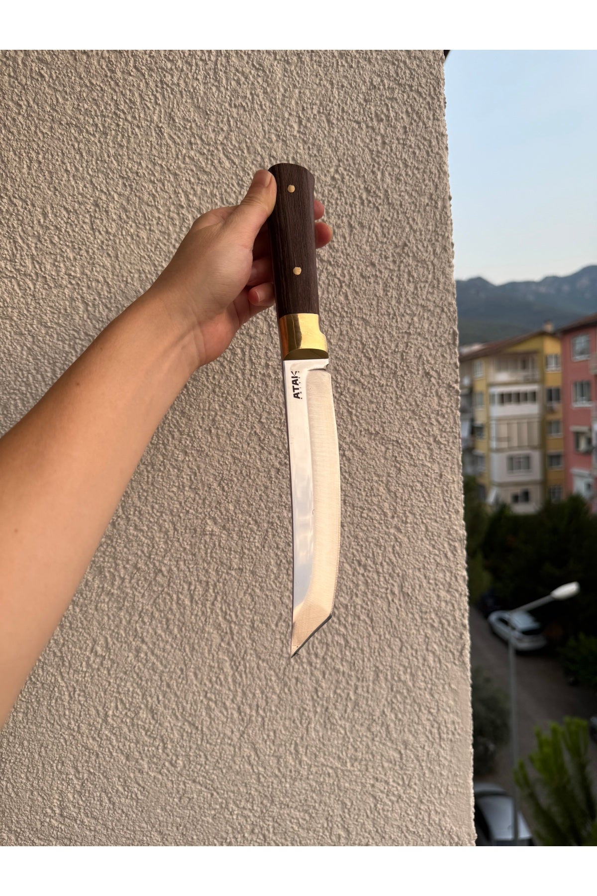 Atak Pirinç Bilezikli Tanto Kamp Bıçağı - isim yazma - kılıflı - Doğa - Samuray