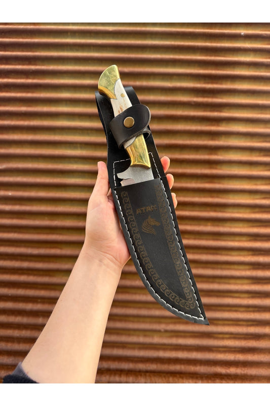 Özel üretim kamp dağ outdoor bıçağı Nadir model - Hediyelik isim yazma kılıflı - Hobi