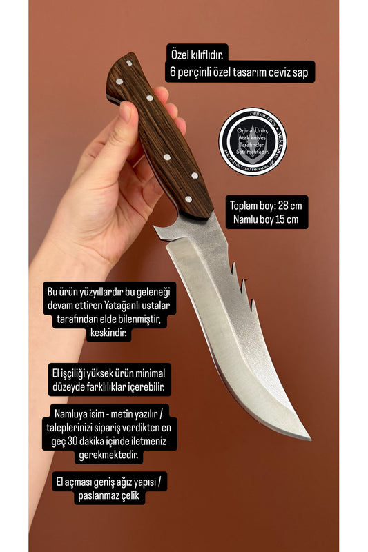 Yaban Model Kamp Outdoor Bıçağı - isim yazma - hediye - kılıflı - Tamamı el işçiliği