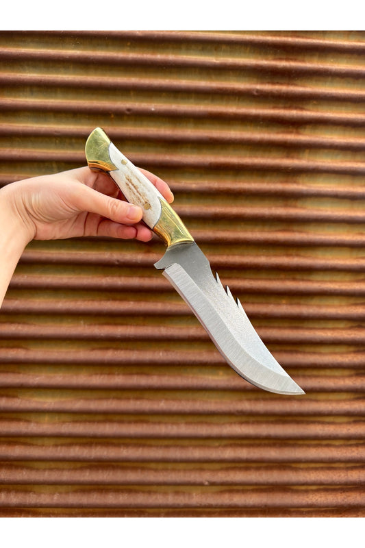 Özel üretim kamp dağ outdoor bıçağı Nadir model - Hediyelik isim yazma kılıflı - Hobi
